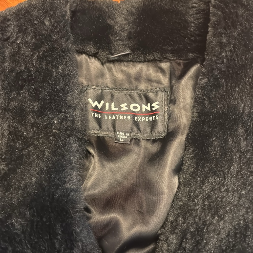 Vintage Wilson’s Belted Crop Leather Jacket and faux fur trim size large - Picture 2 of 7